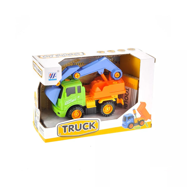 Ready! Set! Play! Link 27 Piece Take-A-Part Engineering Excavator Construction Vehicle Truck Set