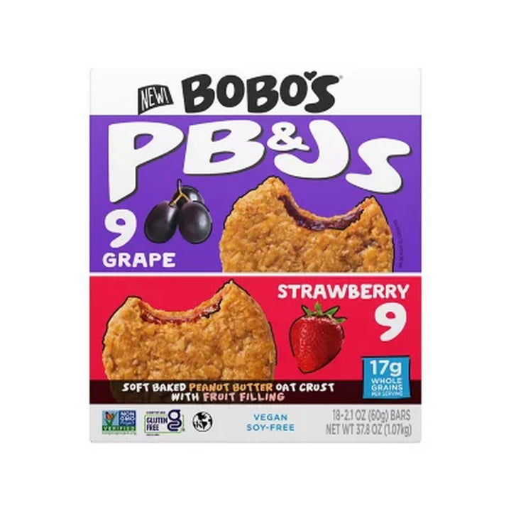 Bobo'S PB&J Oat Snacks, Variety Pack 18 Pk.