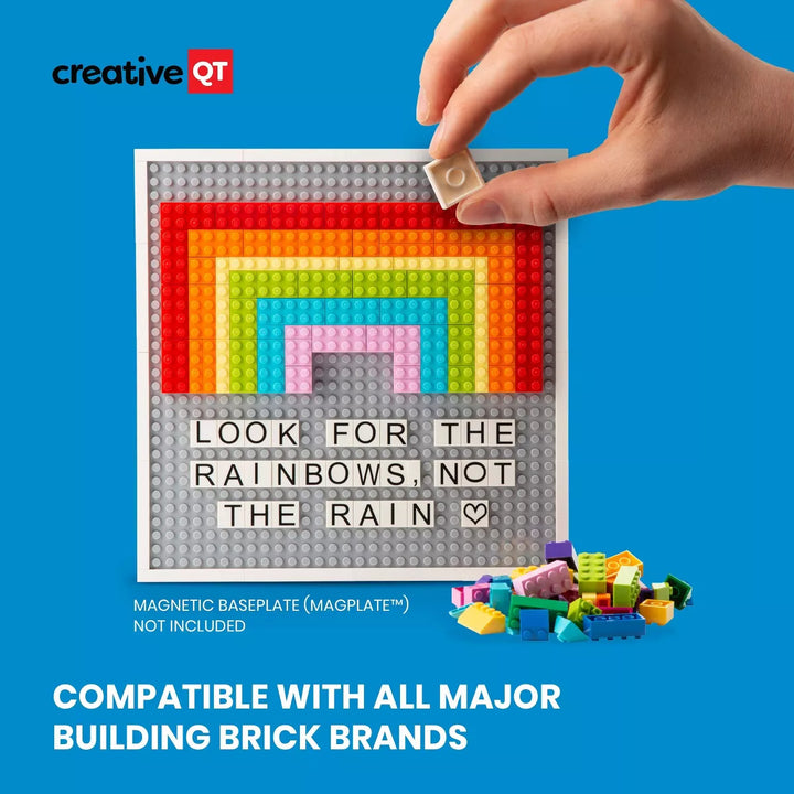 Creativeqt Building Story Bricks for Kids, More than 285 Black and White Magnetic Letters, Numbers, & Characters