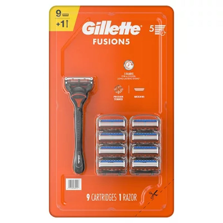 Gillette Fusion5 Men'S Razor Handle + 9 Cartridges
