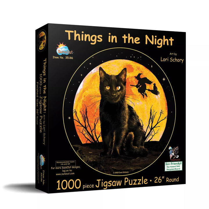 Sunsout Things in the Night 1000 Pc round Halloween Jigsaw Puzzle 35186