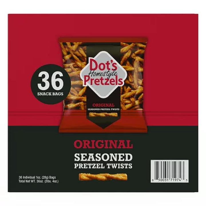 Dot'S Homestyle Original Pretzels Snack Bags, 1 Oz., 36 Pks.