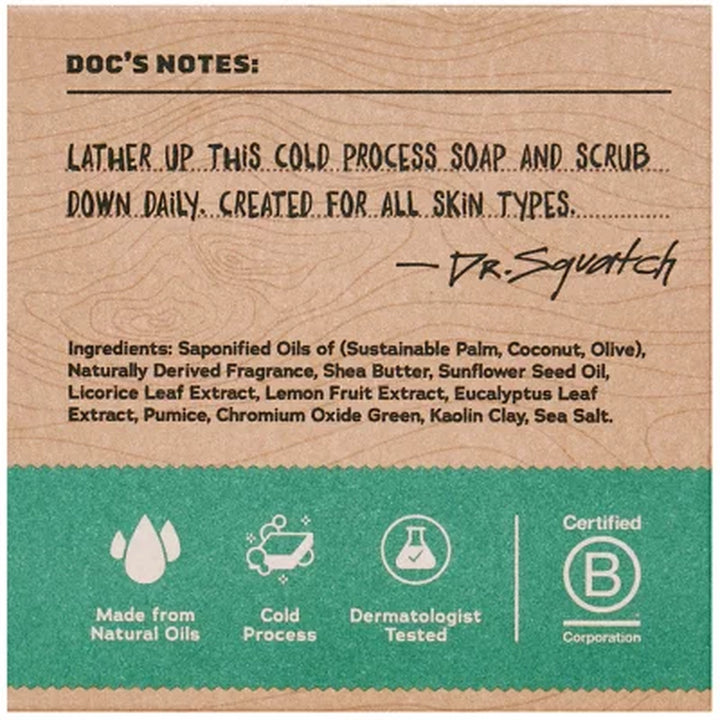 Dr. Squatch Natural Bar Soap, Variety Pack, 5.0 Oz., 6 Pk.