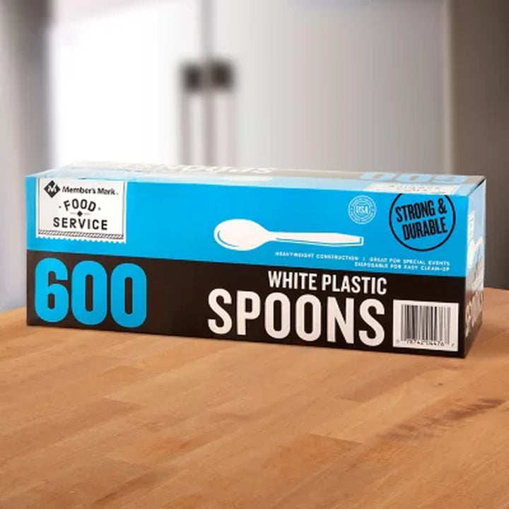 Member'S Mark White Plastic Spoons, Heavyweight (600 Ct.)