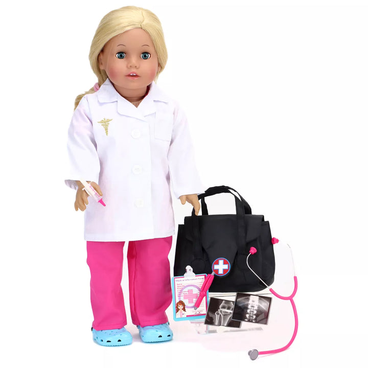 Sophia’S Medical Bag and Doctor Accessories Set for 18'' Dolls, Black