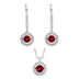 Dancing Genuine Garnet and Lab Created White Sapphire Pendant and Earring Set in Sterling Silver
