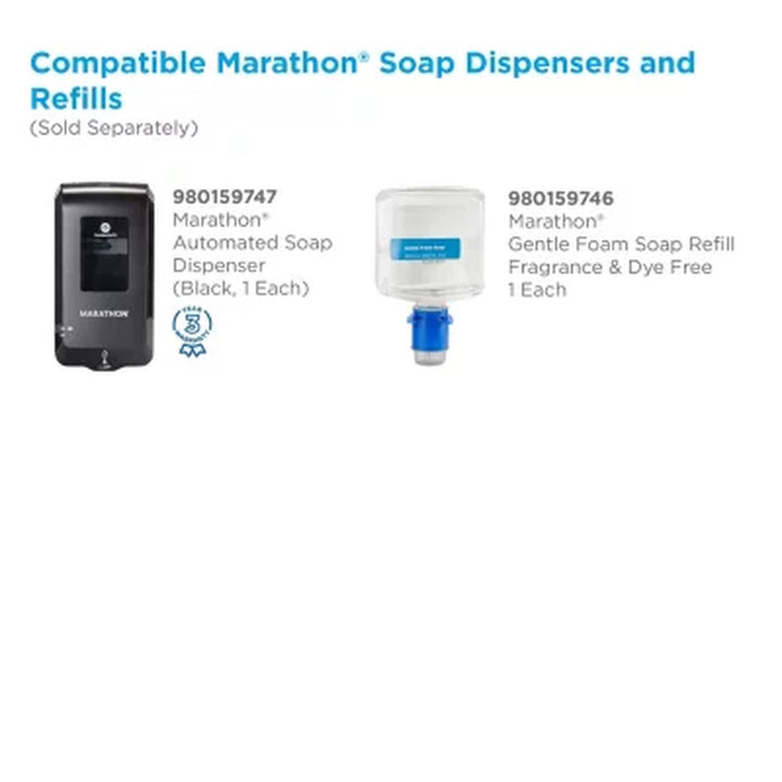 Marathon Automated Soap Dispenser, Black, 6.5”W X 4”D X 11.7”H