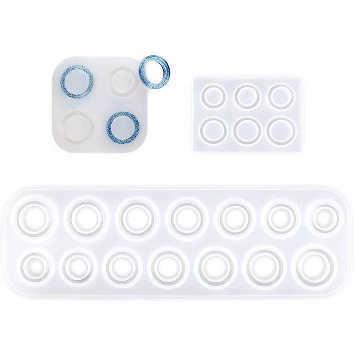 Bright Creations 3 Pieces Silicone Making Kit for Resin Rings, DIY Jewelry, Arts and Crafts