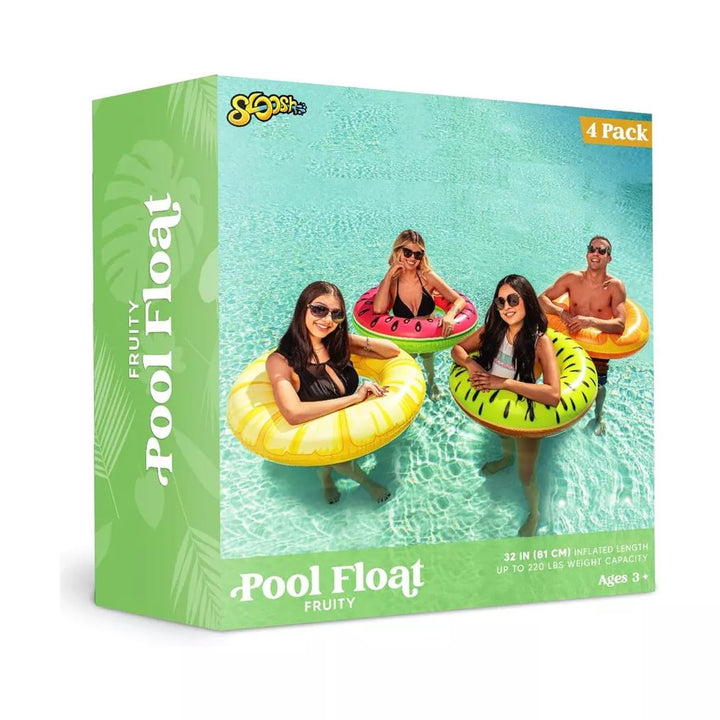 Syncfun 4Pcs Inflatable Pool Floats Fruit Tube Rings