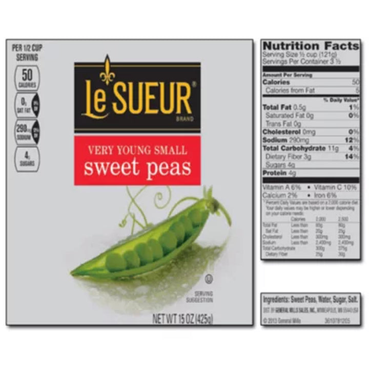 Le Sueur Very Young Small Sweet Peas, 15 Oz., 8 Ct.