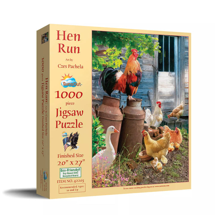 Sunsout Hen Run 1000 Pc Jigsaw Puzzle 42203