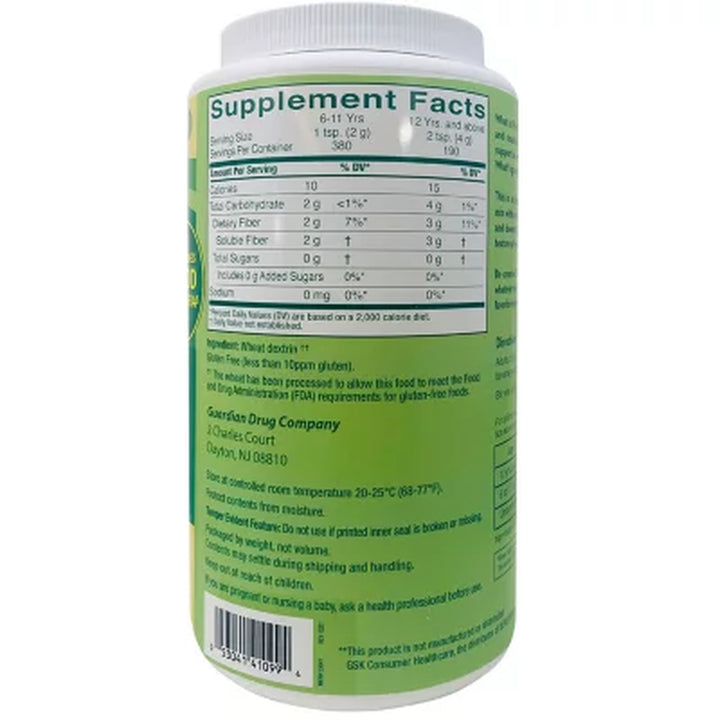 Guardian Completely Dissolvable Clear Prebiotic Plant-Based Fiber Powder Supplement 190 Ct.