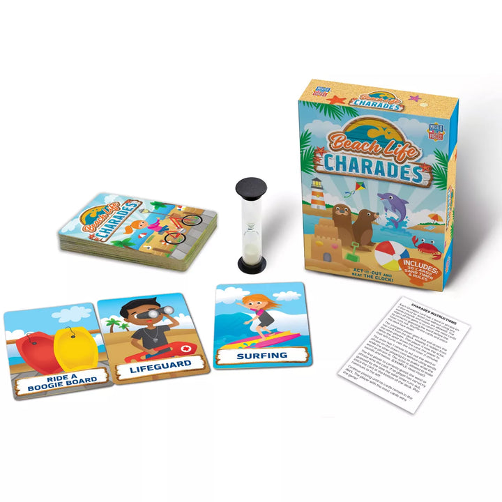 Masterpieces Kids Games - Beach Life - Charades Card Game for Kids.