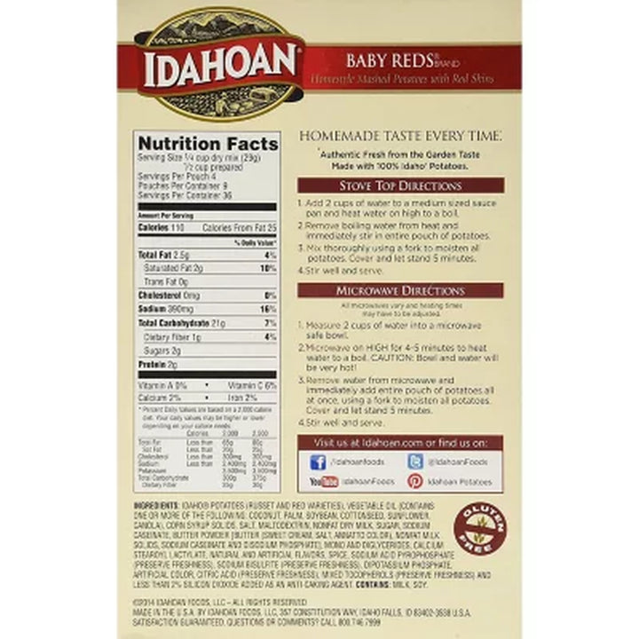 Idahoan Baby Reds Value Pack Mashed Potatoes, 4 Oz., 9 Pk.