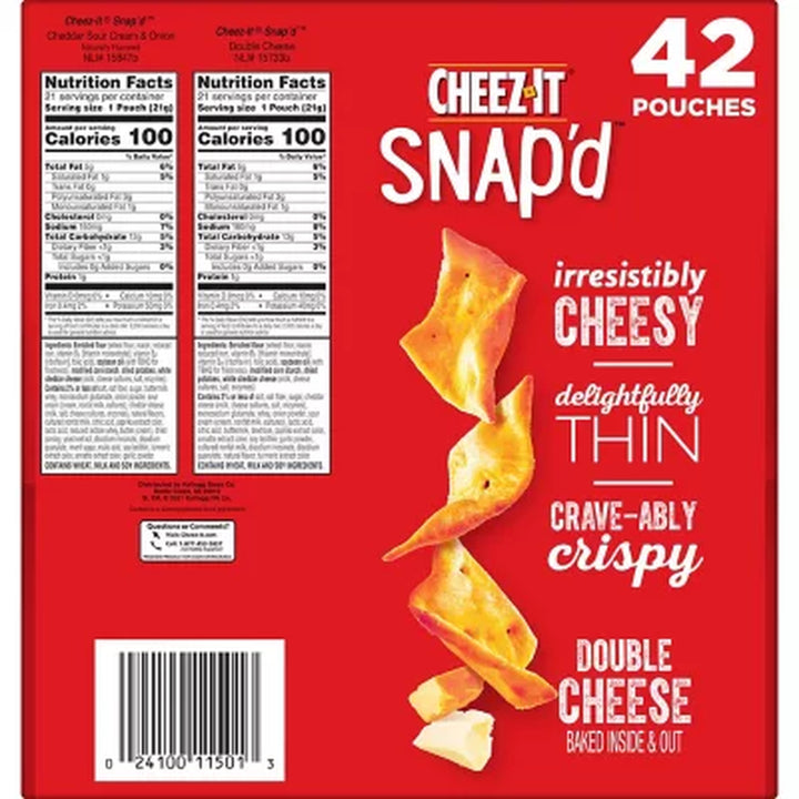 Cheez-It Snap'D, Variety Pack, 0.75 Oz., 42 Pk.