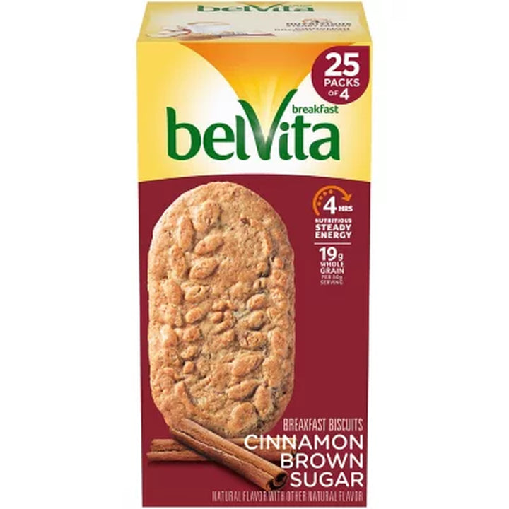Belvita Cinnamon Brown Sugar Breakfast Biscuits, 25 Pk., 4 Biscuits per Pack
