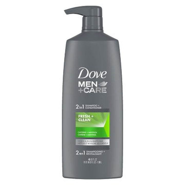 Dove Men+Care 2-In-1 Shampoo + Conditioner, Fresh & Clean, 40 Fl. Oz.