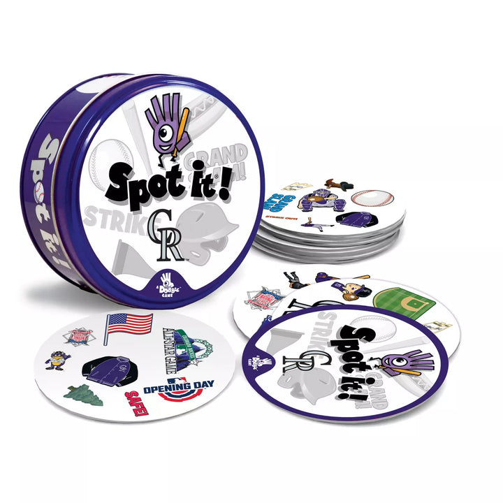 Masterpieces Officially Licensed MLB Colorado Rockies Spot It Game for Kids and Adults.