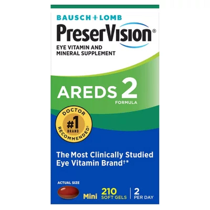 Bausch + Lomb Preservision AREDS 2 Formula Eye Vitamin Mini Softgels 210 Ct.