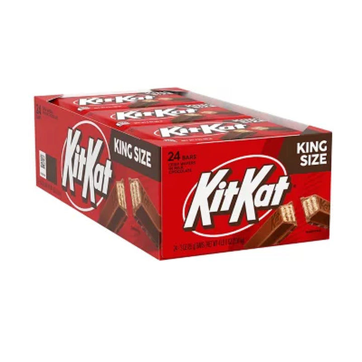 KIT KAT Milk Chocolate Wafer Candy, King Size, 3 Oz., 24 Pk.