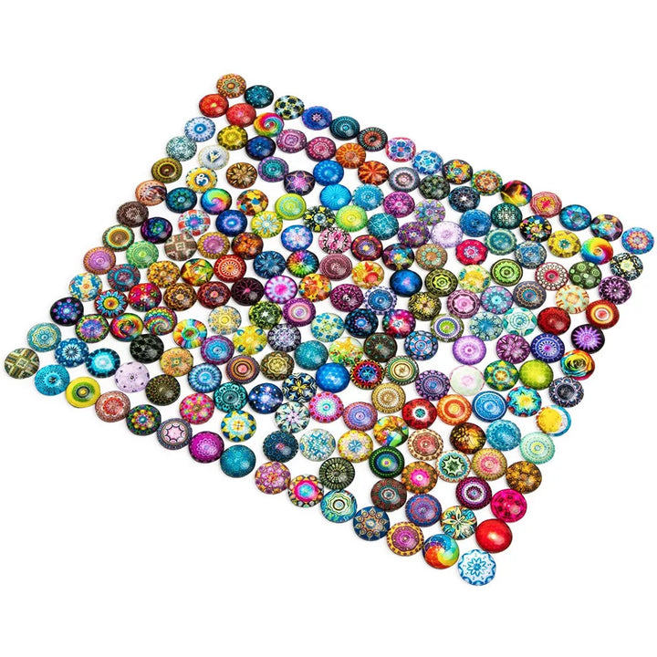 Bright Creations 200 Pack Glass Stone Dome Cabochon round Mosaic Tiles for DIY Crafts, Jewelry Making and Ornaments