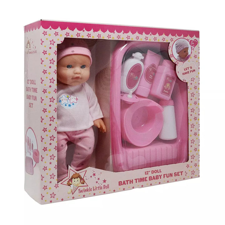 The New York Doll Collection 12 Inch Baby Doll Bath Time Playset