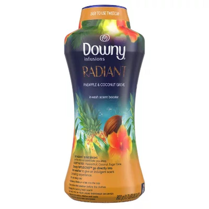 Downy Infusions Radiant In-Wash Scent Booster Beads, Pineapple & Coconut Grove, 28.3 Oz