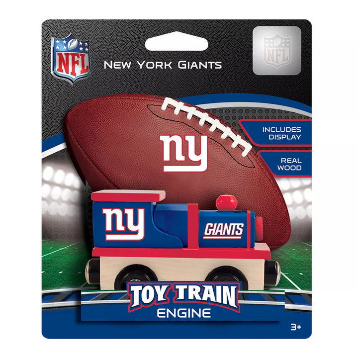 Masterpieces Officially Licensed NFL New York Giants Wooden Toy Train Engine for Kids.