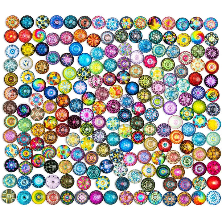 Bright Creations 200 Pack Glass Stone Dome Cabochon round Mosaic Tiles for DIY Crafts, Jewelry Making and Ornaments