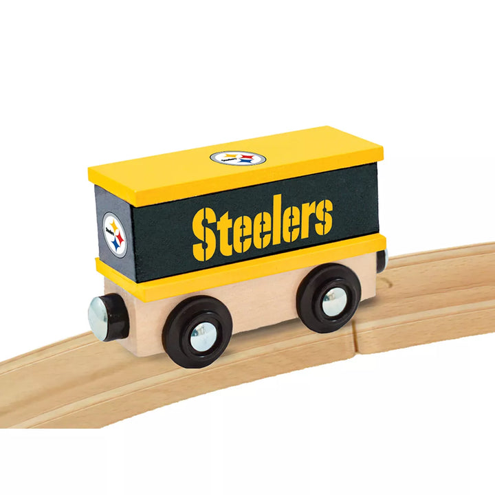 Masterpieces Wood Train Box Car - NFL Pittsburgh Steelers.