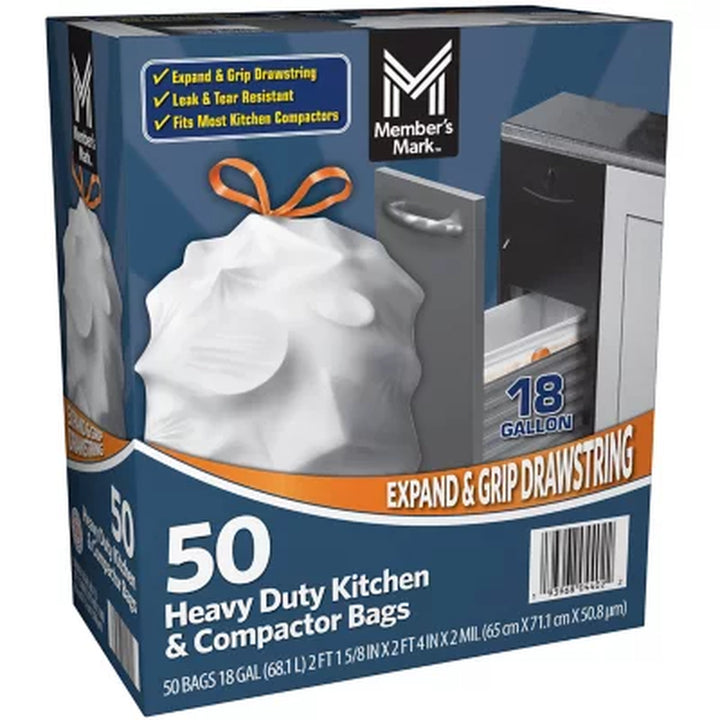 Member'S Mark Heavy Duty Kitchen & Compactor Trash Bags (18 Gal., 50 Ct.)