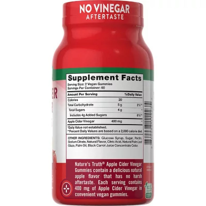 Nature'S Truth Apple Cider Vinegar Gummies, 400 Mg 120 Ct.