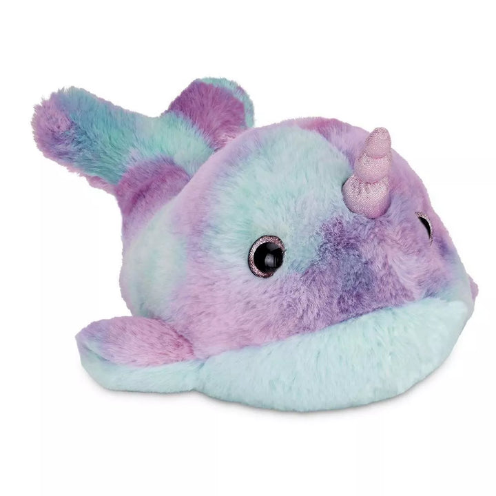 Bearington Rainbow Narwhal: 12" Groovy Plush Toy, Ultra-Soft with Purple, Blue, and Pink Rainbow Colors