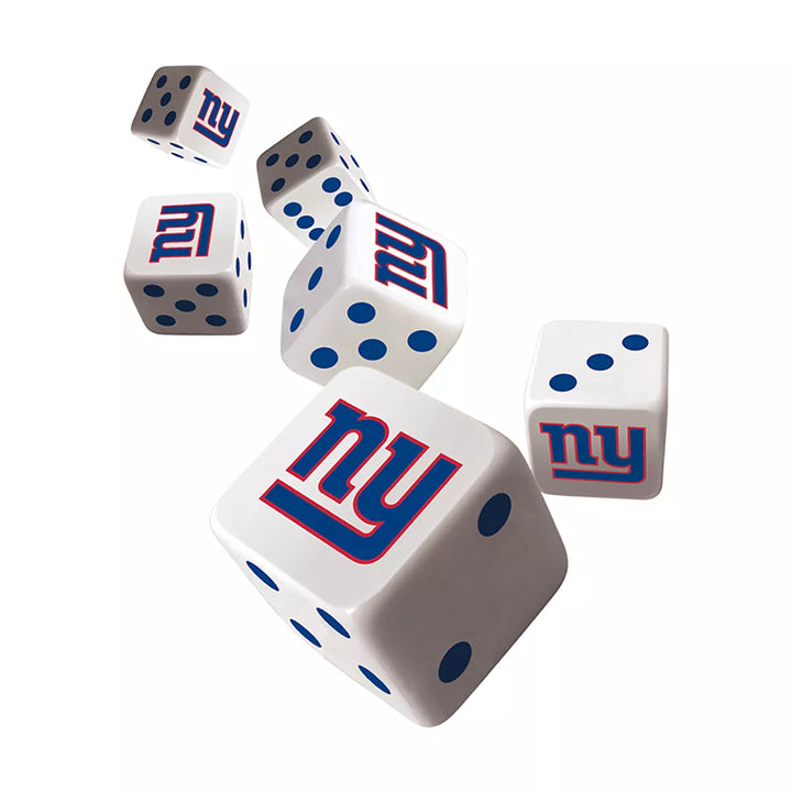 Masterpieces Officially Licensed NFL New York Giants - 6 Piece D6 Gaming Dice Set Ages 6 and Up