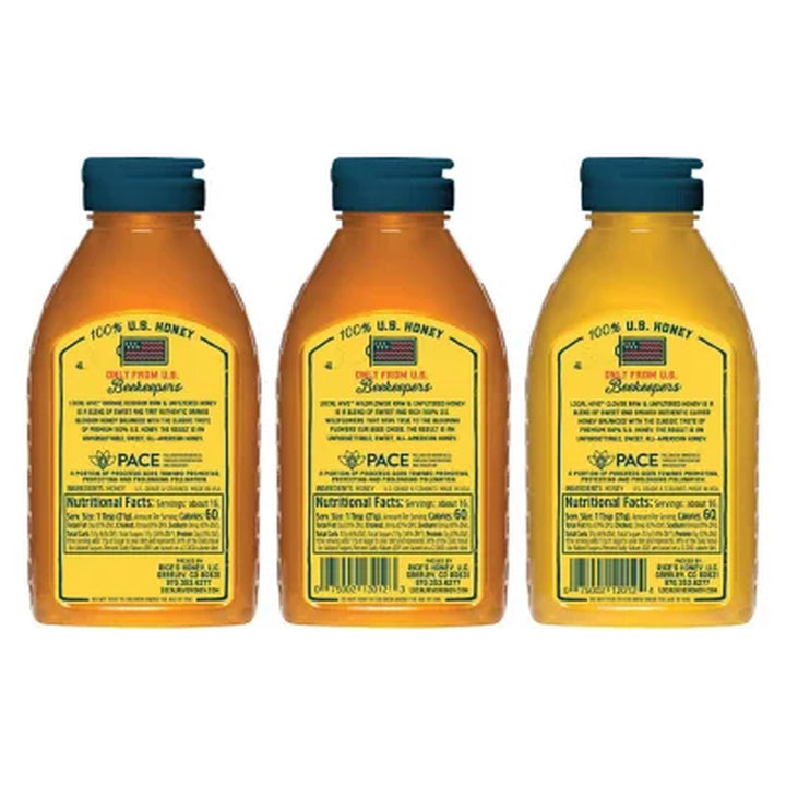 Local Hive 100% US Raw and Unfiltered Honey Gift Box, 12 Oz., 3 Pk.