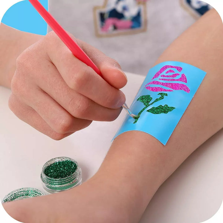 Original Stationery Glitter Tattoo Studio, Sparkly and Colorful Temporary Tattoos for Kids, Fabulous Toys for Girls and Great Birthday