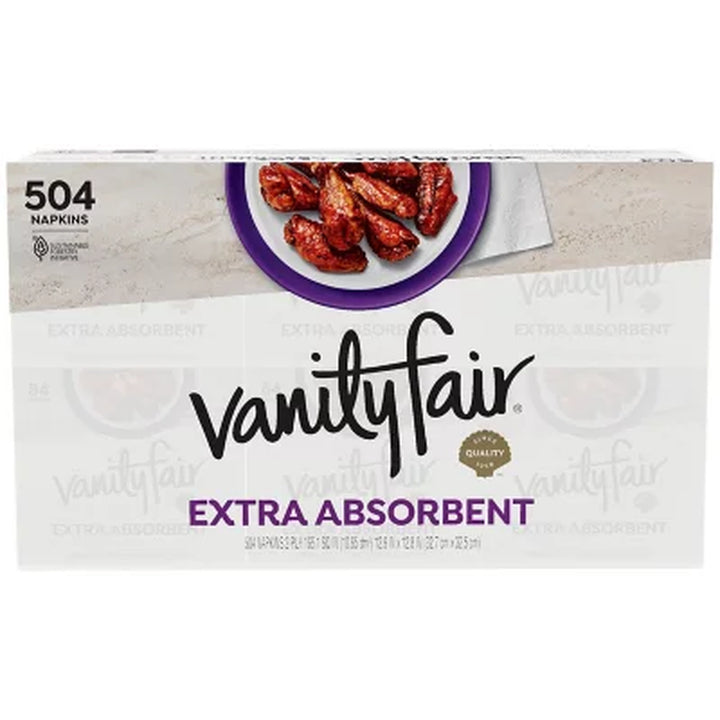 Vanity Fair Extra Absorbent Disposable Paper Napkins, White (504 Ct.)