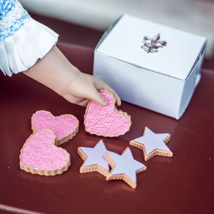 The Queen'S Treasures 18 Inch Doll 6Pc Hearts and Stars Frosted Cookies