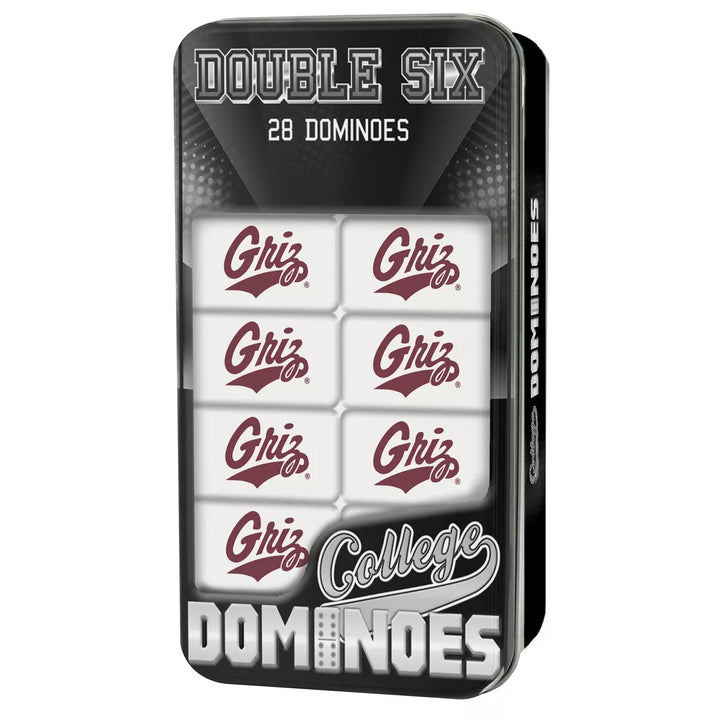 Masterpieces Officially Licensed NCAA Montana Grizzlies 28 Piece Dominoes Game for Adults.