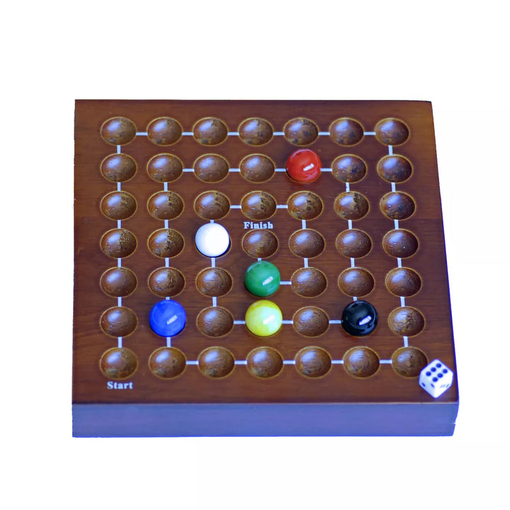 WE Games Cat & Mouse Wooden Travel Game with Marbles - 5 Inches