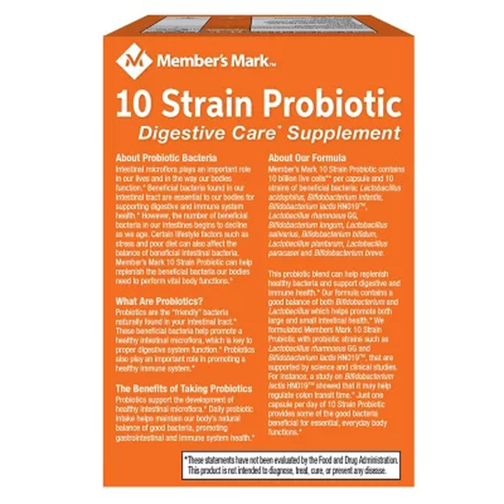 Member'S Mark 10-Strain Probiotic Digestive Care Supplement Capsules, 84 Ct.