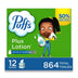 Puffs plus Lotion 2-Ply Facial Tissues, Cube Boxes 72 Tissues/Box, 12 Boxes