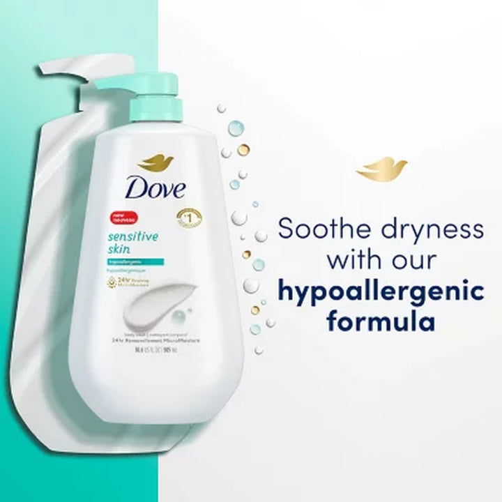 Dove Sensitive Skin Hypoallergenic Body Wash 30.6 Fl. Oz., 2 Pk.
