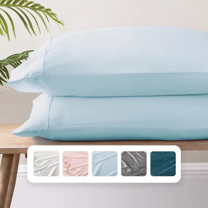 Brielle Home Tencel Lyocell Sateen Pillowcase Set (Assorted Colors & Sizes)