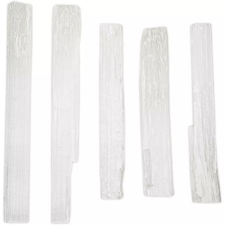 Wellbrite 5 Pieces Selenite Wands, Healing Crystal Sticks, Home Décor (6-8 In)