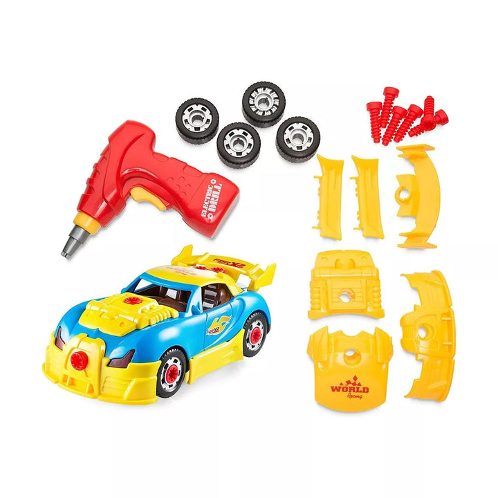 Take Apart Racing Car Toys - Racing Car with Drill, Engine Sounds and Lights - 30 Piece Race Car Take Apart Set - Play22Usa