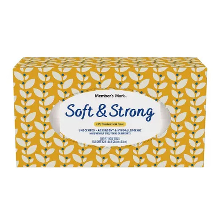 Member’S Mark 2-Ply Facial Tissues, Flat Boxes 160 Tissues/Box, 12 Boxes