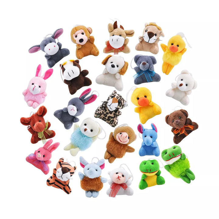 SYNCFUN 24 Pcs Mini Animal Plush Toy Party Favors, Stuffed Animals Pinata Fillers for Kids, Carnival Prizes, School Gifts, Birthday Party Supplies