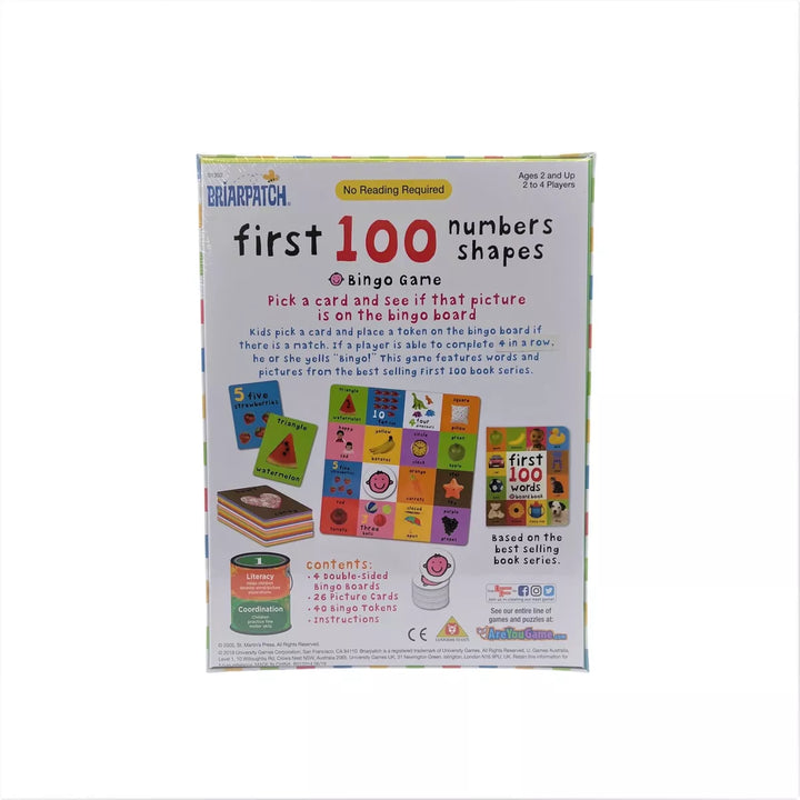 First 100 Numbers Shapes Bingo Game