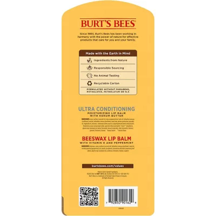 Burt'S Bees 100% Natural Origin Beeswax Moisturizing Lip Balm 8 Pk.